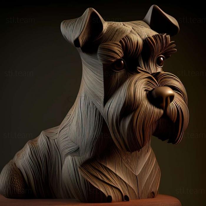 3D model Zwergschnauzer dog (STL)